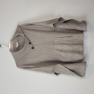 SIMPLY NOELLE Beige Cowl Neck Kangaroo Pocket Sweater Poncho